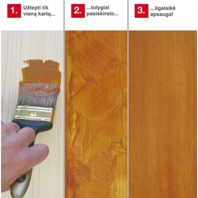 Kreminės konsistencijos medienos apsauginiai lazūriniai dažai Wood Cream 3in1 3